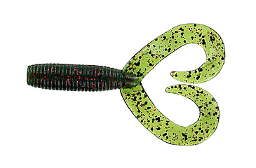 Image of Yamamoto Baits Double Tail Grub 4in, 20pk, Watermelon with Large Black &amp; Small Red, 15-20-208