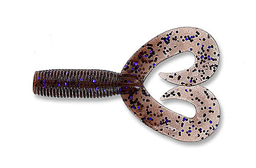 Image of Yamamoto Baits Double Tail Grub 5in, 20pk, Cinnamon with Black &amp; Purple, 16-20-221