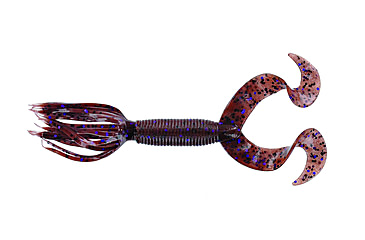 Image of Yamamoto Baits Double Tail Hula Grub, 5in, 10pk, Cinnamon Brown with Large Black &amp; Large Purple Body, 97-10-221