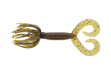 Image of Yamamoto Baits Double Tail Hula Grubs - 10 Packs, Green Pumpkin w/ Purple &amp; Copper Flake, YAM-93-10-330