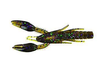 Image of Yamamoto Baits PsychoDad Crawdad Bait, 4in, 5pk, Green Pumpkin with Large Green &amp; Large Purple, 3K-05-301