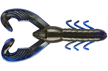 Image of Yum Christie Craw Swim Bait, 8 Pack, 3.5in, Black Blue Shadow, YCW3143