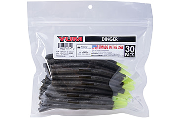 Image of Yum Dinger Bulk Bait, 5in, Green Pumpkin Chartreuse, YDG5BK59-30