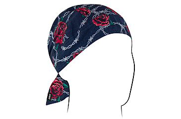 Image of Zan Headgear Cotton Flydanna, One Size, Barbed Wire Roses, Z604