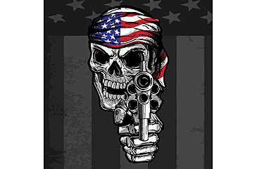 Image of Zan Headgear Cotton Flydanna, One Size, USA Gun Skull, Z711