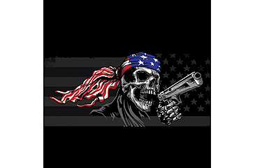 Image of Zan Headgear Cotton Flydanna, One Size, USA Gun Skull, Z711