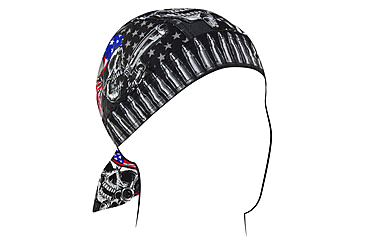 Image of Zan Headgear Cotton Flydanna, One Size, USA Gun Skull, Z711
