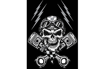 Image of Zan Headgear Cotton Flydanna, One Size, Biker Skull, Z712