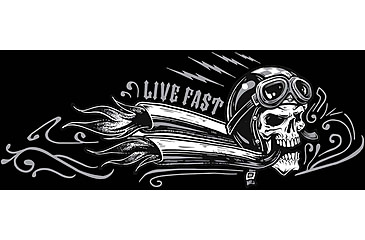 Image of Zan Headgear Cotton Flydanna, One Size, Biker Skull, Z712