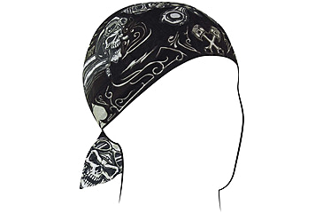Image of Zan Headgear Cotton Flydanna, Biker Skull, Cotton, Z712