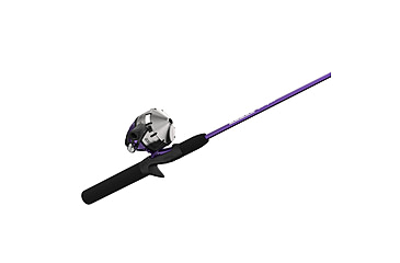 Image of Zebco 202 ZeeBee Spincast Reel and Rod Combo, 5ft 6in Rod, Med-Light, Mod-Fast, SZ 30 Reel, RH Retrieve, 29-PC Eagle Claw Tackle Kit, Purple, 202ZB2EC562ML.FB4
