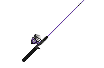 Image of Zebco 202 ZeeBee Spincast Reel and Rod Combo, 5ft 6in Rod, Med-Light, Mod-Fast, SZ 30 Reel, RH Retrieve, 29-PC Eagle Claw Tackle Kit, Purple, 202ZB2EC562ML.FB4