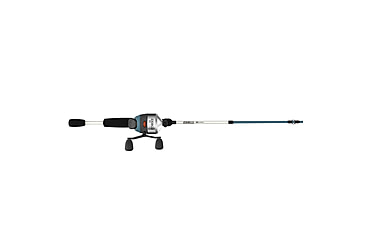 Image of Zebco 33 Custom-Z Spincast Reel and Rod Combo, 6ft 6in 2-PC Telescopic Rod, Medium, Fast, SZ 30 Reel, 4.1-1 Ratio, 14-PC Strike King Tackle Kit, Silver/Blue, 33CZ1SK662M.FB4