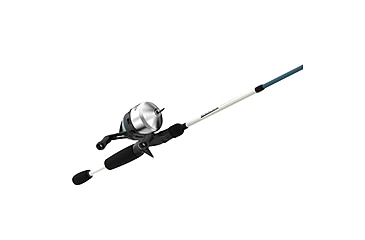 Image of Zebco 33 Custom-Z Spincast Reel and Rod Combo, 6ft 6in 2-PC Telescopic Rod, Medium, Fast, SZ 30 Reel, 4.1-1 Ratio, 14-PC Strike King Tackle Kit, Silver/Blue, 33CZ1SK662M.FB4