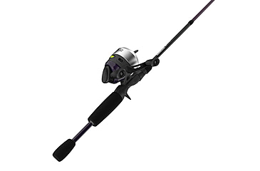 Image of Zebco 33 Custom-Z Spincast Reel and Rod Combo, 6ft 6in 2-PC Telescopic Rod, Medium, Fast, SZ 30 Reel, 4.1-1 Ratio, 2-PC Strike King Tackle Kit, Silver/Purple, 33CZ2SK662M.FB4