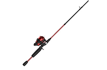 Image of Zebco 33 Custom Z Spincast Reel and Rod Combo, 6ft 2-PC Fiberglass Rod w/ EVA Handle, QuickSet Anti-Reverse Reel w/ Bite Alert, Red, 33CZRD602MA.NS4