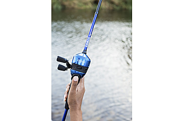Image of Zebco 33 CustomZ Spincast Reel and Rod Combo, 6ft 2-PC Fiberglass Rod w/ EVA Handle, QuickSet Anti-Reverse Reel w/ Bite Alert, Blue, 33CZBL602MA.NS4