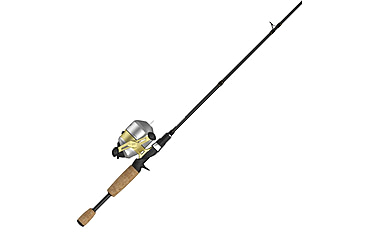Image of Zebco 33 Gold Max Spincast Reel and Rod Combo, 6ft 6in 2-PC Fiberglass Rod w/ Cork Handle, QuickSet Anti-Reverse Reel, Silver/Gold, 33MXG662MHA.NS4