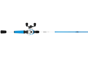 Image of Zebco Roam Baitcast Reel and Rod Combo, 6ft 6in 2-PC Fiberglass Pole w/ Split-Grip MaxTac Handle, Lightweight Graphite Frame, LH Retrieve, Blue, ROAMBL101662MH.NS3
