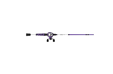 Image of Zebco Roam Baitcast Reel and Rod Combo, 6ft 6in 2-PC Fiberglass Pole w/ Split-Grip MaxTac Handle, Lightweight Graphite Frame, RH Retrieve, Purple, ROAMPR100662MH.NS3