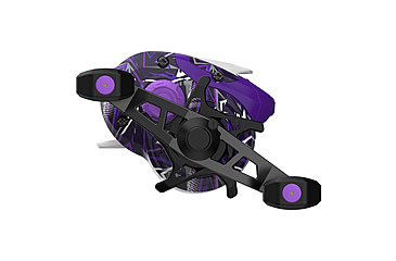 Image of Zebco Roam Baitcast Reel and Rod Combo, 6ft 6in 2-PC Fiberglass Pole w/ Split-Grip MaxTac Handle, Lightweight Graphite Frame, RH Retrieve, Purple, ROAMPR100662MH.NS3