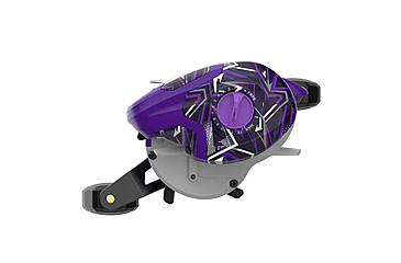 Image of Zebco Roam Baitcast Reel and Rod Combo, 6ft 6in 2-PC Fiberglass Pole w/ Split-Grip MaxTac Handle, Lightweight Graphite Frame, RH Retrieve, Purple, ROAMPR100662MH.NS3