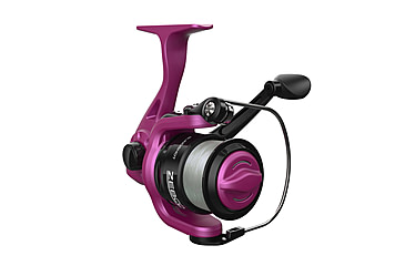 Image of Zebco Slingshot Spinning Reel and Rod Combo, 5ft 6in 2-PC Pole, SZ 20 Reel, Changeable Righ/Left Retrieve, Pre-Spooled w/ 8lb Zebco Cajun Line, Purple, SLSPPL562MLA.NS4