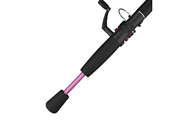 Image of Zebco Slingshot Spinning Reel and Rod Combo, 6ft 2-PC Pole, SZ 20 Reel, Changeable Righ/Left Retrieve, Pre-Spooled w/ 8lb Zebco Cajun Line, Purple, SLSPPL602ML.NS4