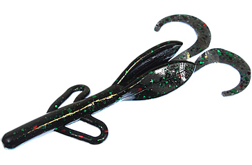Image of Zoom Baby Brush Hog Creature Bait, 12 Pack, 4in, Black Emerald, 042136X