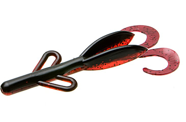 Image of Zoom Baby Brush Hog Creature Bait, 12 Pack, 4in, Black Ruby, 42139