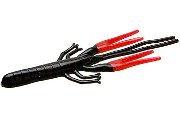 Image of Zoom Big Critter Craw, 10 Pack, 5in, Black Red Glit/Red, 039129X