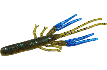 Image of Zoom Big Critter Craw, 10 Pack, 5in, Green Pumpkin Blue/Blue, 039293X