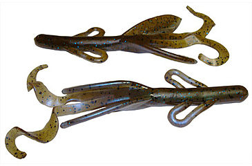 Image of Zoom Brush Hog Creature Bait, 20 Pack, 6in, Green Pumpkin Blue Flash, 022294X