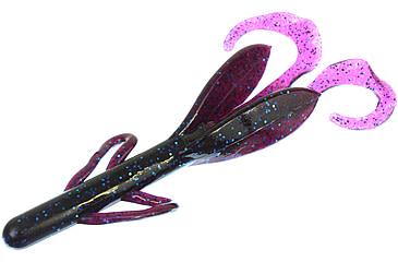 Image of Zoom Brush Hog Creature Bait, 8 Pack, 6in, Blue Fleck, 022292X