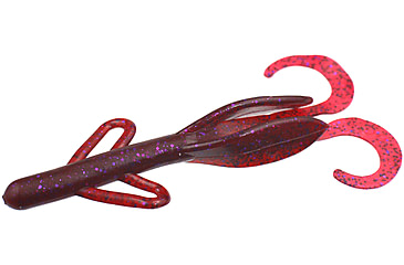 Image of Zoom Brush Hog Creature Bait, 8 Pack, 6in, Cranberry, 022431X