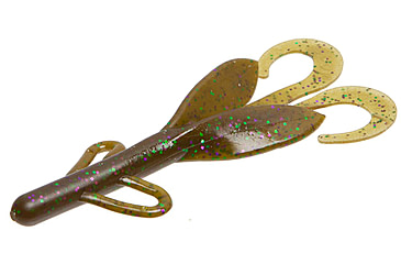 Image of Zoom Brush Hog Creature Bait, 8 Pack, 6in, Green Pump Purple Green, 022349X