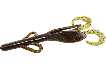 Image of Zoom Brush Hog Creature Bait, 8 Pack, 6in, Green Pumpkin Candy Red, 022332X