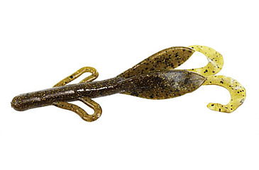 Image of Zoom Brush Hog Creature Bait, 8 Pack, 6in, Green Pumpkin Gold, 022303X