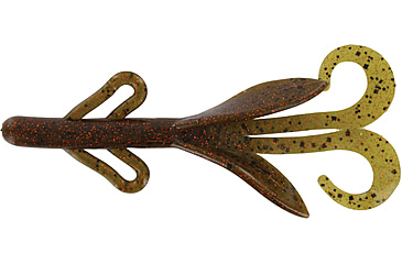 Image of Zoom Brush Hog Creature Bait, 8 Pack, 6in, Green Pumpkin Orange Glit, 22306