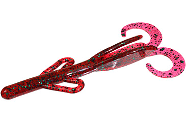 Image of Zoom Brush Hog Midsize Creature Bait, 10 Pack, 4.5in, Red Bug, 145021