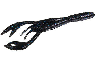 Image of Zoom Cross Craw Bait, 14 Pack, 4in, Black/Blue, 047072X