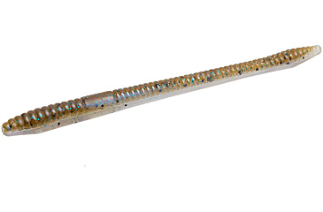 Image of Zoom Finesse Worm, 20 Pack, 4.5in, Green Pumpkin Blue Flash 20p, 4294