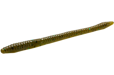 Image of Zoom Finesse Worm, 20 Pack, 4.5in, Green Pumpkin Green, 4184