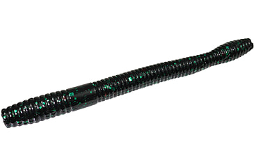 Image of Zoom Magnum Finesse Worm, 10 Pack, 5in, Black Emerald, 114136X