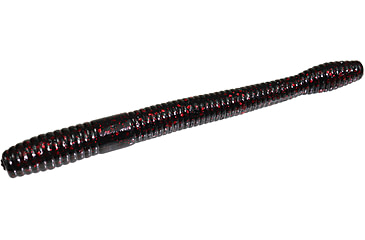 Image of Zoom Magnum Finesse Worm, 10 Pack, 5in, Black Red Glitter, 114001X