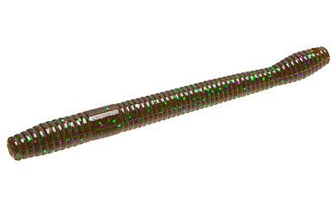Image of Zoom Magnum Finesse Worm, 10 Pack, 5in, Green Pump Purple Green, 114349