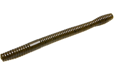 Image of Zoom Magnum Finesse Worm, 10 Pack, 5in, Green Pumpkin, 114025