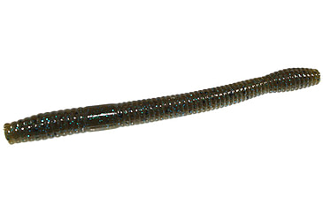 Image of Zoom Magnum Finesse Worm, 10 Pack, 5in, Green Pumpkin Blue, 114239X