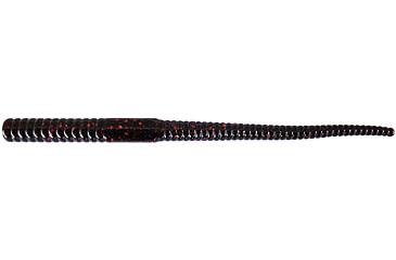 Image of Zoom Shakey Head Finesse Worm, 20 Pack, 5in, Black Red Glitter, 057001X