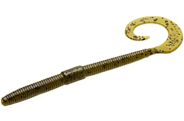 Image of Zoom Shakey Tail Finesse Worm, 20 Pack, 6in, Green Pumpkin, 38025